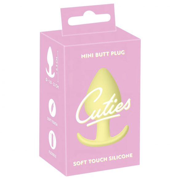 Cuties Mini Butt Plug - σιλικόνη πρωκτική σφήνα - κίτρινο (3,1cm)