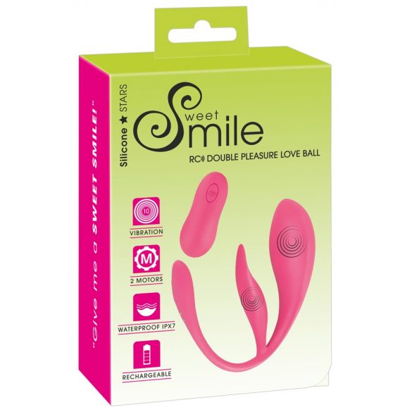 SMILE - επαναφορτιζόμενο, ασύρματο δονητικό αυγό με δύο μοτέρ (ροζ)