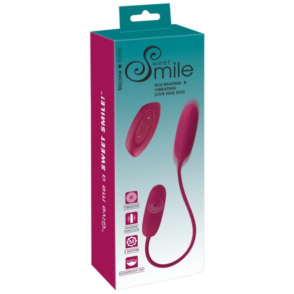 Smile Love Egg Duo - Επαναφορτιζόμενο, ασύρματο, αδιάβροχο δονητικό αυγό (μωβ) 