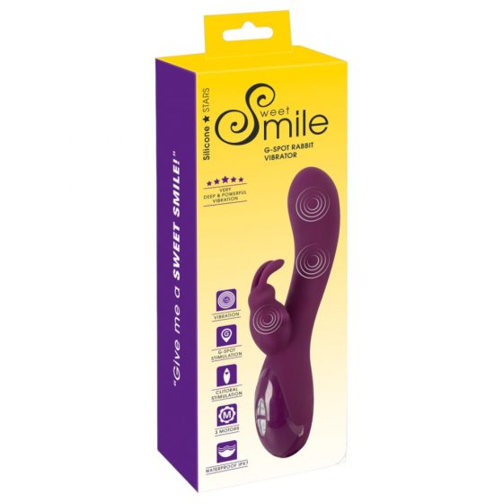 SMILE - επαναφορτιζόμενος δονητής με 3 μοτέρ και διεγερτικό κλειτορίδας (μωβ)