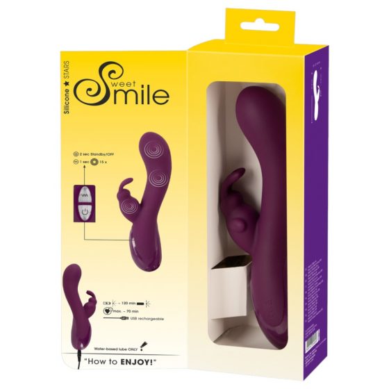 SMILE - επαναφορτιζόμενος δονητής με 3 μοτέρ και διεγερτικό κλειτορίδας (μωβ)