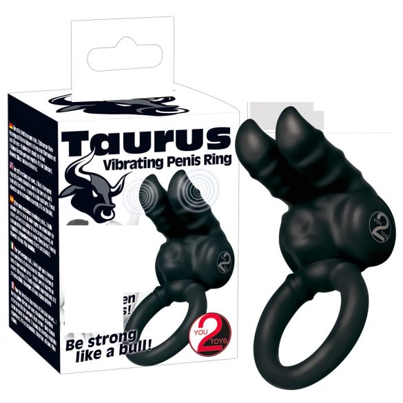 You2Toys - Taurus - διπλού κινητήρα δαχτυλίδι δόνησης πέους (μαύρο) 