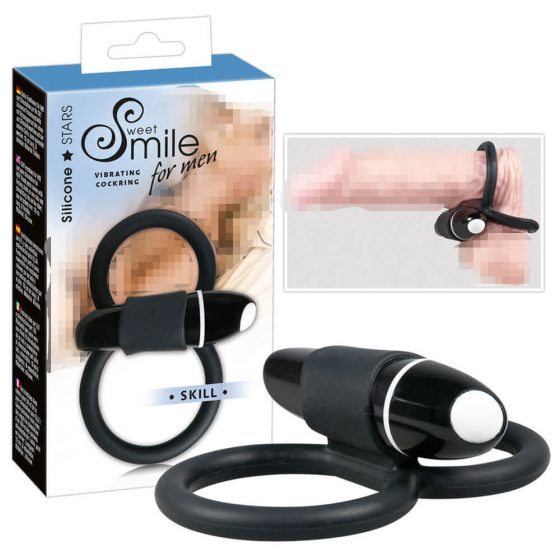 SMILE Δεξιοτεχνία - δονητικός δακτύλιος πέους και όρχεων (μαύρο)