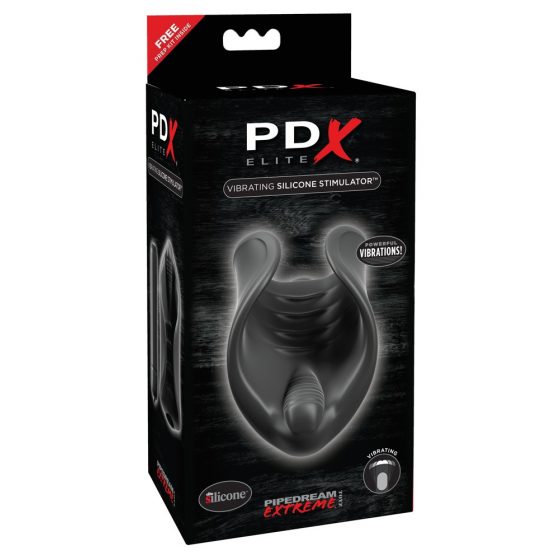 PDX Elite - δονητής πέους σιλικόνης (μαύρος)