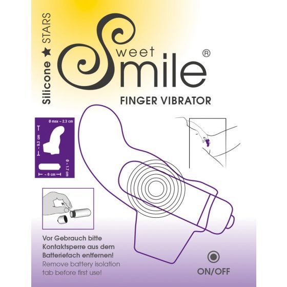 SMILE Δάχτυλο - κυματοειδής, σιλικονούχος δονητής δαχτύλου (μωβ)