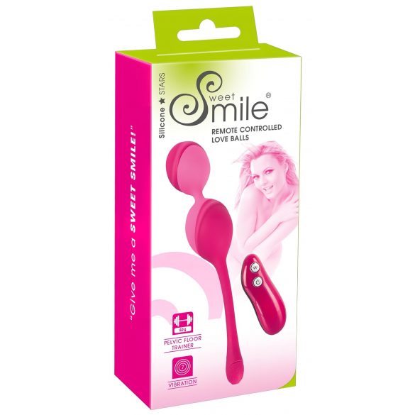 SMILE Love Balls - 82g, επαναφορτιζόμενη, ασύρματο δονητικό αυγό (ροζ) 