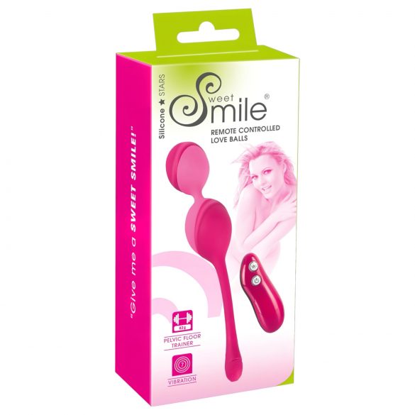 SMILE Love Balls - 82g, επαναφορτιζόμενη, ασύρματο δονητικό αυγό (ροζ) 