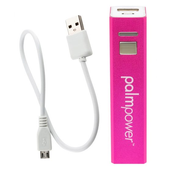PalmPower Μαγικό Ραβδί - USB μασάζ δονητής με powerbank (ροζ-γκρι)