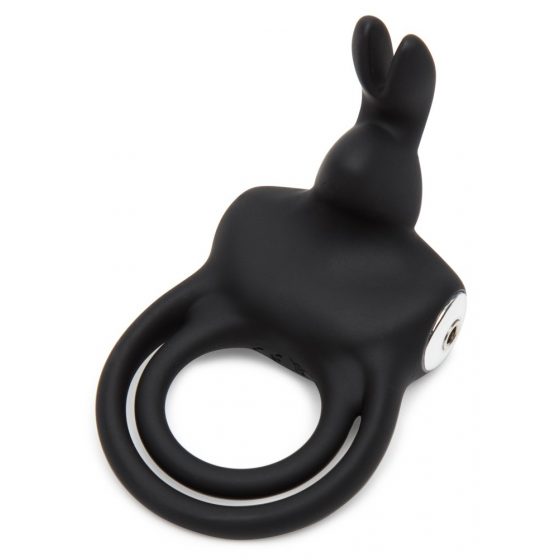 Happyrabbit Cock - αδιάβροχο, επαναφορτιζόμενο δαχτυλίδι πέους και όρχεων (μαύρο)