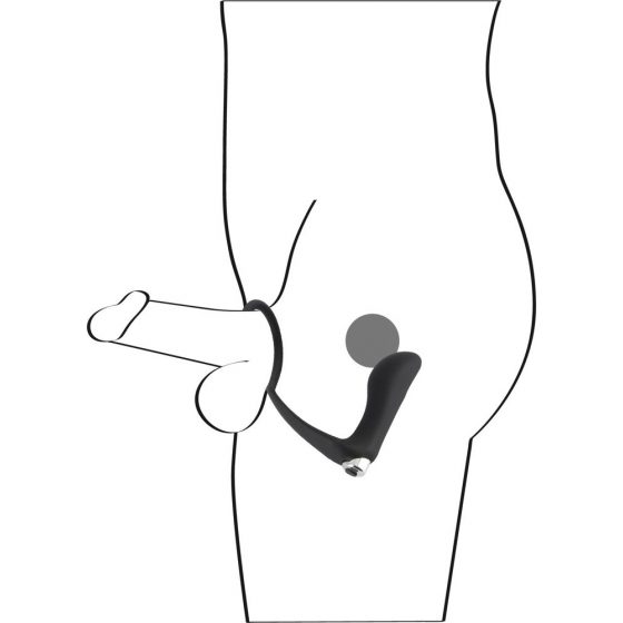 Μαύρο Βελούδο - επαναφορτιζόμενος σιλικονικός πρωκτικός δονητής με δαχτυλίδι πέους (μαύρο)