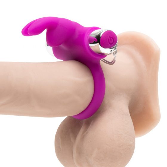 Happyrabbit - ασύρματο δαχτυλίδι πέους με επαναφορτιζόμενη μπαταρία (μωβ-ασημί)