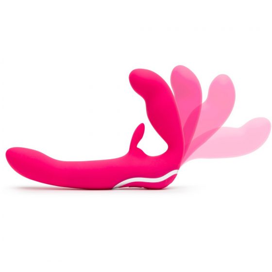 Happyrabbit χωρίς λουριά - Δονητής με αυτιά κουνελιού (ροζ)