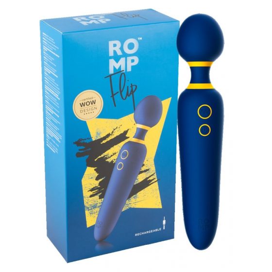 ROMP Flip Ραβδί - επαναφορτιζόμενος, αδιάβροχος δονητής μασάζ (μπλε)