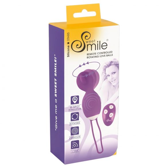 SMILE Love Ball - επαναφορτιζόμενο, ασύρματο, περιστρεφόμενο δονητικό αυγό (μοβ) 