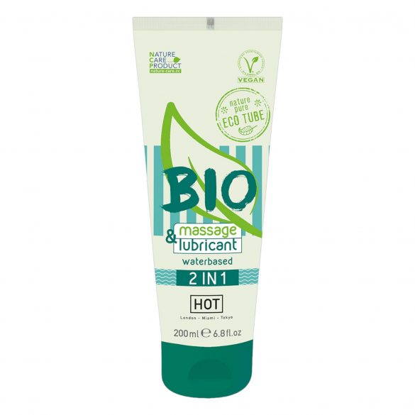 HOT Bio 2IN1 - Υδατοδιαλυτό Λιπαντικό και Τζελ Μασάζ (200ml) 