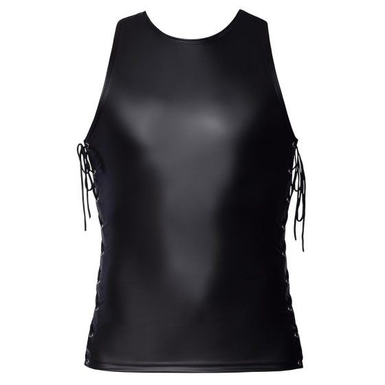 Σβεντζόιμεντ - ανδρικό μπλουζάκι με κορδόνια στο πλάι (μαύρο)