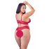 Σετ σουτιέν από απαλό δαντέλα Cottelli Plus Size (κόκκινο)  - 3XL