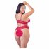 Σετ σουτιέν από απαλό δαντέλα Cottelli Plus Size (κόκκινο)  - 4XL