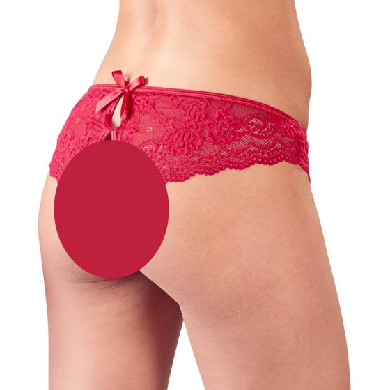Κοττέλλι - γυναικεία κόκκινη κιλότα με δαντέλα και άνοιγμα (κόκκινο)