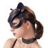 Κακιά Γατούλα - ψεύτικο δέρμα, στρας μάσκα γάτας - μαύρο (S-L)