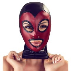   Κακή Γατούλα - λαμπερή μάσκα με καρδιά - μαύρο-κόκκινο (S-L)