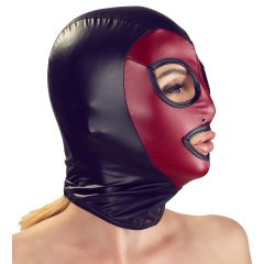   Κακή Γατούλα - λαμπερή μάσκα με καρδιά - μαύρο-κόκκινο (S-L)