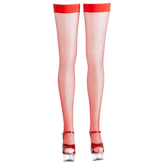 Cottelli - Πυκνής Πλέξης Δίχτυ Κάλτσες (κόκκινο) - XL