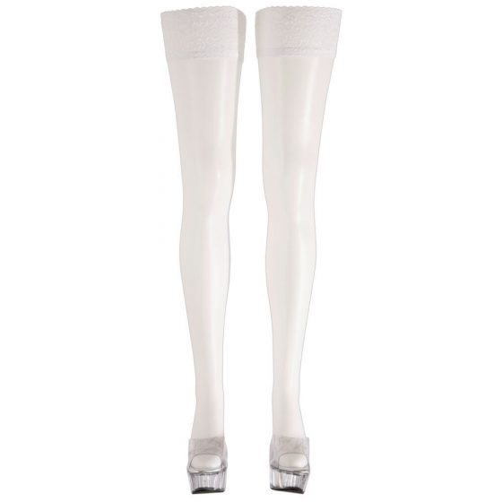 Cottelli - Σατέν κάλτσες μηρού (λευκές) - 2/M
