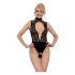 Abierta Fina - lace open body with rhinestones (black) 