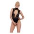 Abierta Fina - lace open body with rhinestones (black) 