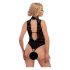 Abierta Fina - lace open body with rhinestones (black) 