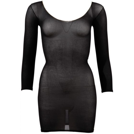 NO:XQSE - Μακρυμάνικο, ημιδιαφανές καλσόν φόρεμα - μαύρο (S-L)