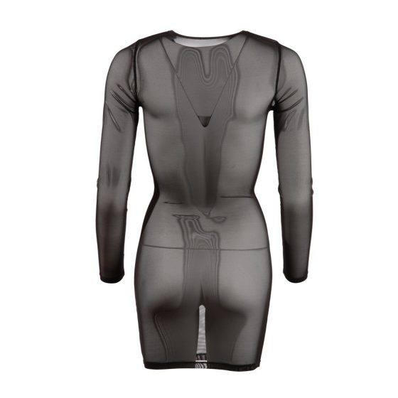 Κοττελλί - μακρυμάνικο, διαφανές φόρεμα (μαύρο)