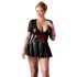 Κοττέλλι Plus Size - λαμπερό φόρεμα με κόκκινο κορδόνι (μαύρο) - XXL