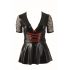 Κοττέλλι Plus Size - λαμπερό φόρεμα με κόκκινο κορδόνι (μαύρο) - XXXL