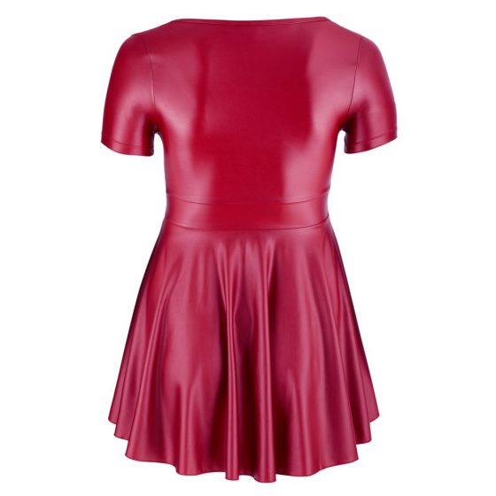 Κοττέλι Plus Size - Μίνι φόρεμα σε σχήμα Α (μπορντό) - 2XL
