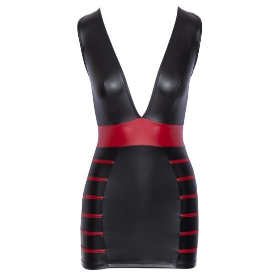 Κοττελλι Πάρτυ - ριγέ, στενό φόρεμα (μαύρο-κόκκινο)