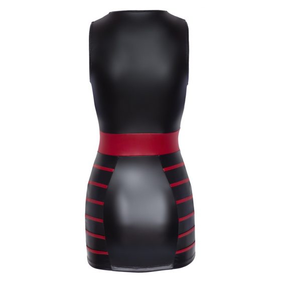 Κοττελλι Πάρτυ - ριγέ, στενό φόρεμα (μαύρο-κόκκινο)