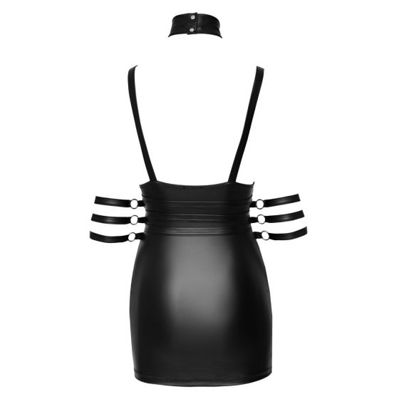 Cottelli Bondage - Shiny mini dress with halter neck (black)