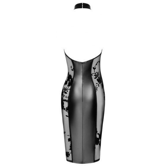 Noir - λαμπερό-ημιδιαφανές φόρεμα με λουράκι λαιμού (μαύρο)
