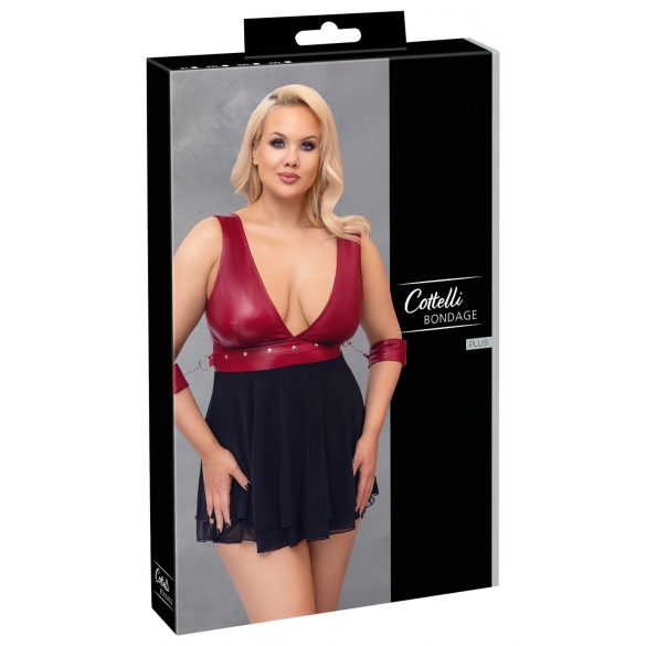 Cottelli Bondage Plus Size - Babydoll (κόκκινο-μαύρο)