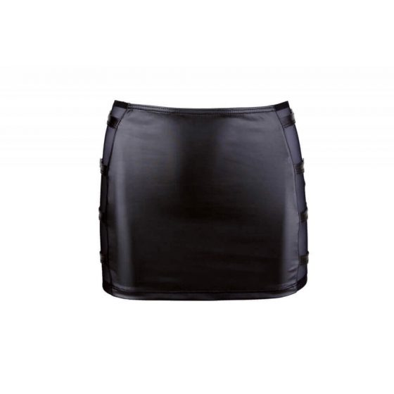 Κοττέλλι - γυαλιστερή μίνι φούστα με πόρπες (μαύρο)