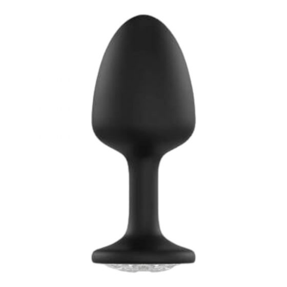 Ντόρσελ Geisha Plug Diamond M - μαύρο πρωκτικό δονητής με λευκή πέτρα (μαύρο)