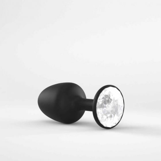 Ντόρσελ Geisha Plug Diamond M - μαύρο πρωκτικό δονητής με λευκή πέτρα (μαύρο)