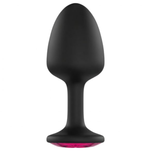 Dorcel Geisha Plug Ruby L - μαύρο πρωκτικό βύσμα με ροζ κοσμήματα (μαύρο)