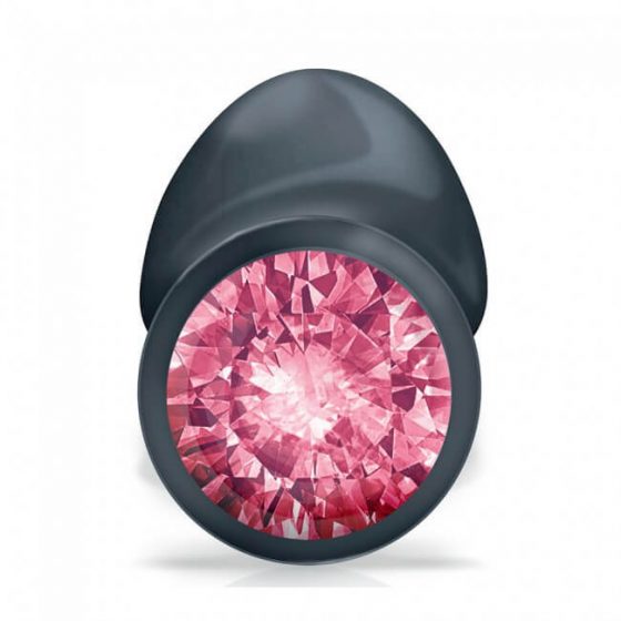 Ντόρσελ Geisha Plug Ρούμπι L - μαύρο πρωκτικό βύσμα με ροζ πέτρα