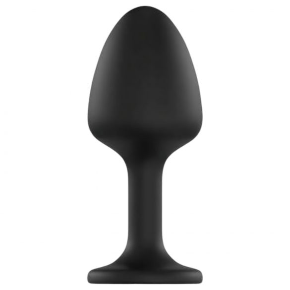 Dorcel Geisha Plug Diamond XL - μαύρο πρωκτικό βύσμα με λευκή πέτρα