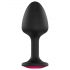 Dorcel Geisha Plug Ruby XL - μαύρο πρωκτικό βύσμα με ροζ πέτρες