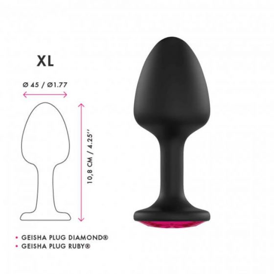 Dorcel Geisha Plug Ruby XL - ροζ πετράδι πρωκτικό δονητή (μαύρο)