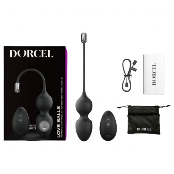 Dorcel Love Balls - επαναφορτιζόμενο, ραδιομαγνητικό σετ μπαλών Kegel (μαύρο) 